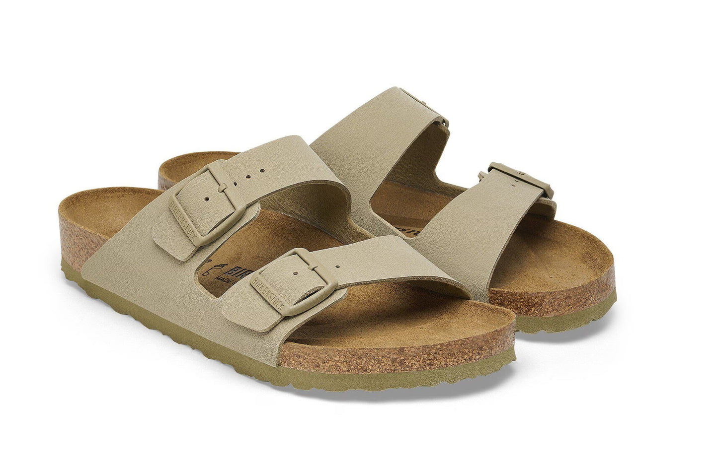 Birkenstock Arizona Birko-Flor Sandals Faded Khaki Narrow Fit