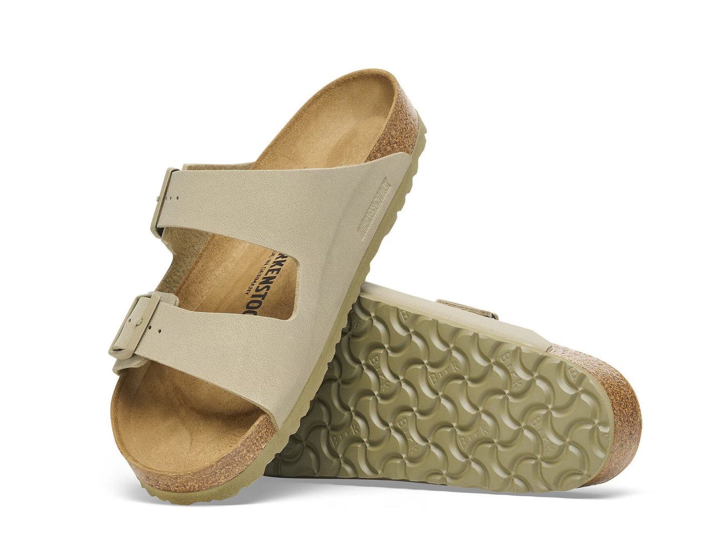 Birkenstock Arizona Birko-Flor Sandals Faded Khaki Narrow Fit