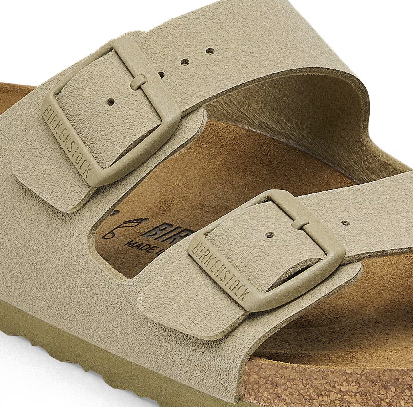 Birkenstock Arizona Birko-Flor Sandals Faded Khaki Narrow Fit