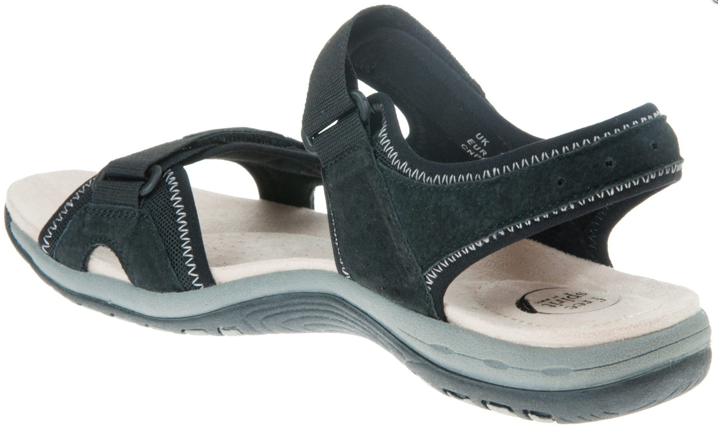 Womens Free Spirit Frisco Walking Sandals Black