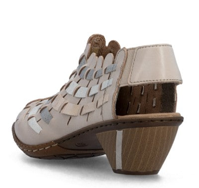 Womens Rieker Slingback Heeled Shoes Beige