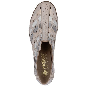 Womens Rieker Slingback Heeled Shoes Beige
