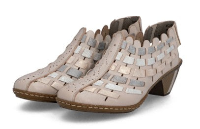 Womens Rieker Slingback Heeled Shoes Beige