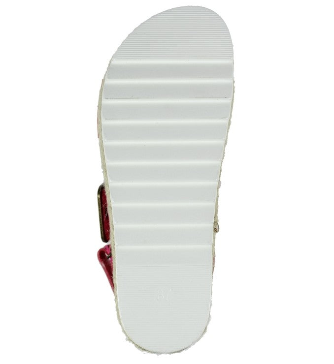 Womens Lunar Two Strap Sandals Pink and Orange