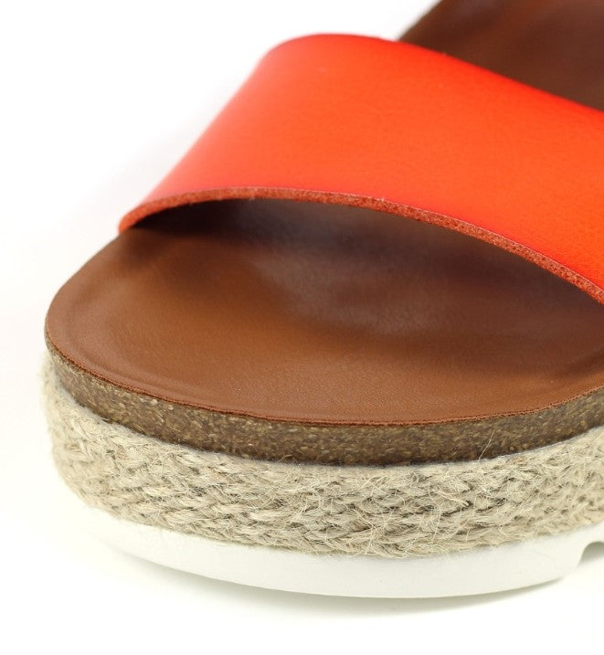 Womens Lunar Two Strap Sandals Pink and Orange