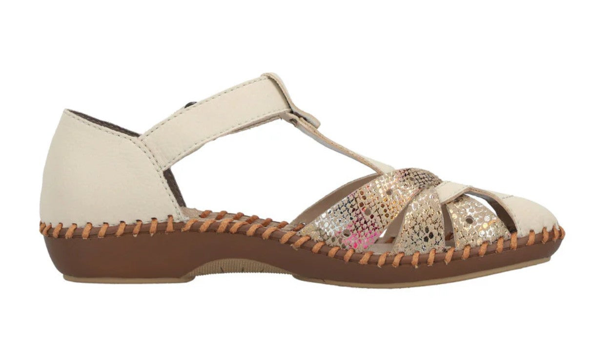Womens Rieker Closed Toe Sandals Beige