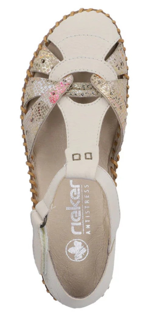 Womens Rieker Closed Toe Sandals Beige