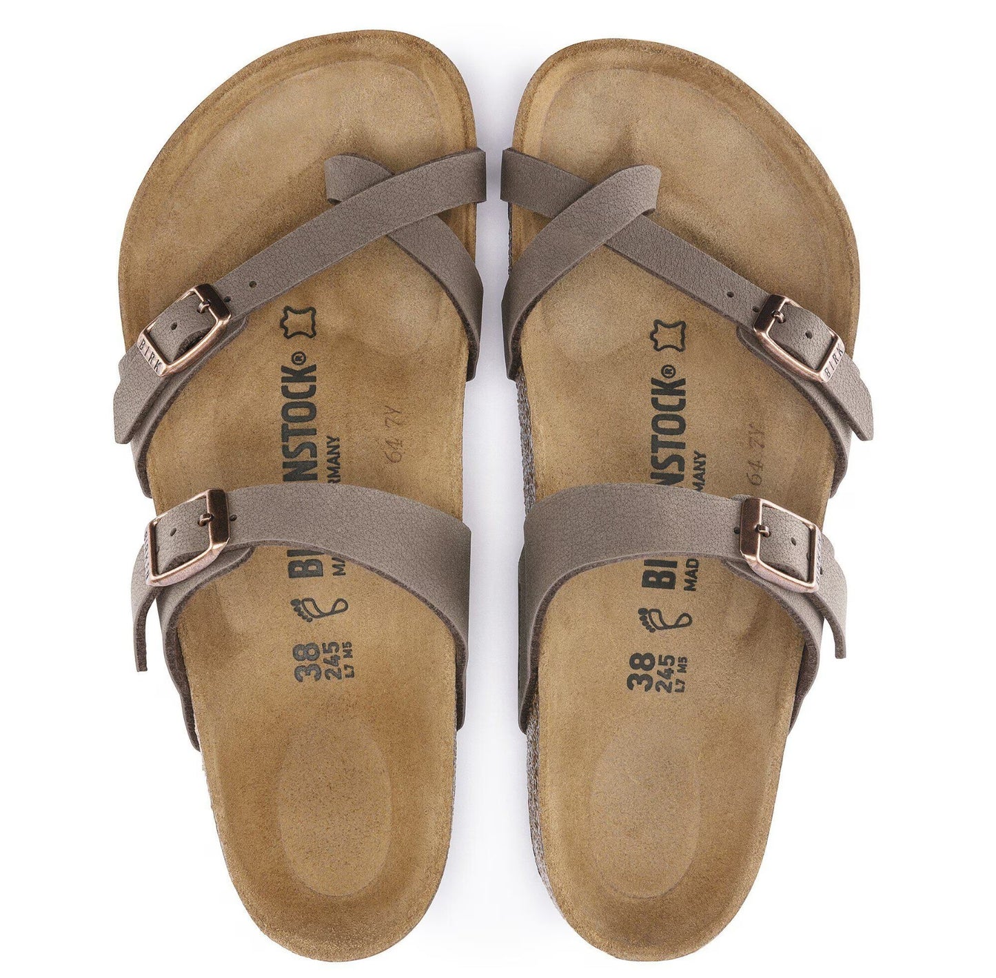 Birkenstock Mayari Birko-Flor Nubuck Womens Sandals Brown Regular Fit