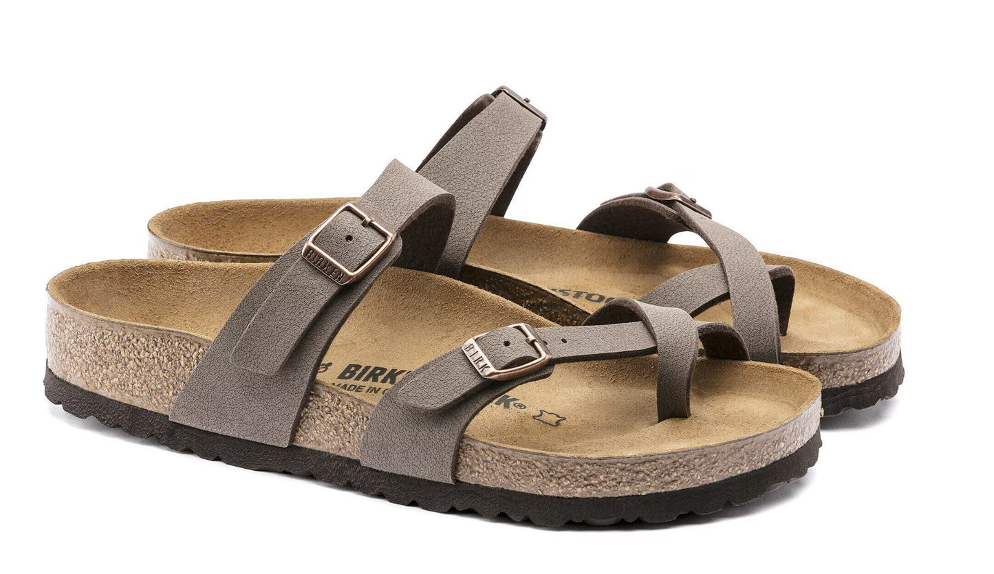 Birkenstock Mayari Birko-Flor Nubuck Womens Sandals Brown Regular Fit