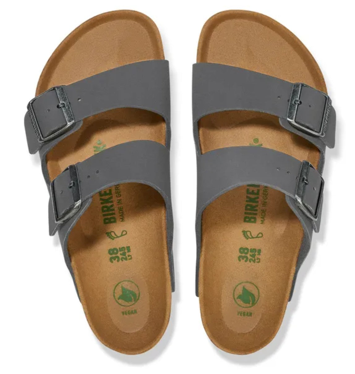 Birkenstock Arizona Birko-Flor Vegan Nubuck Sandals Concrete Grey Regular Fit