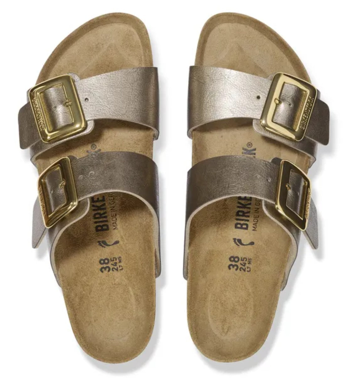 Birkenstock Sydney Cushion Buckle Sandals Graceful Taupe Narrow Fit