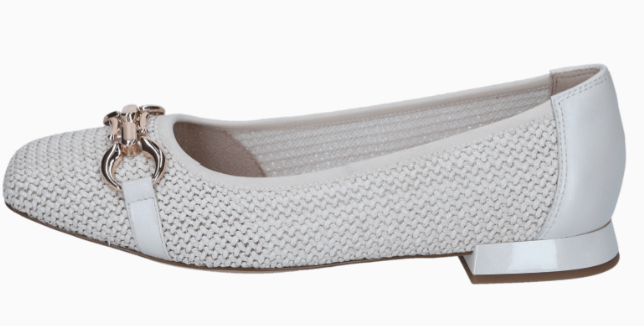 Womens Caprice Ballerina Shoe Off White