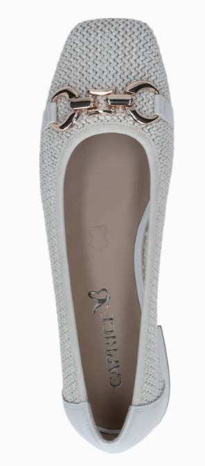 Womens Caprice Ballerina Shoe Off White
