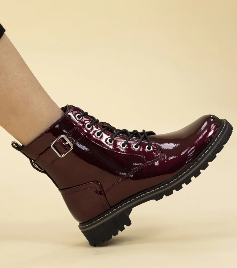 Womens Lunar Parlour Boots Burgundy