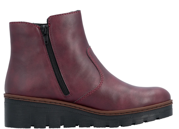 Womens Rieker Wedge Boots Red