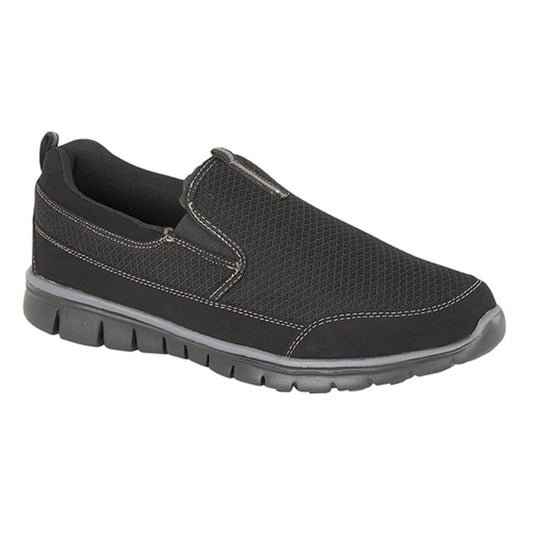 Mens Dek Neptune Slip On Trainers Black