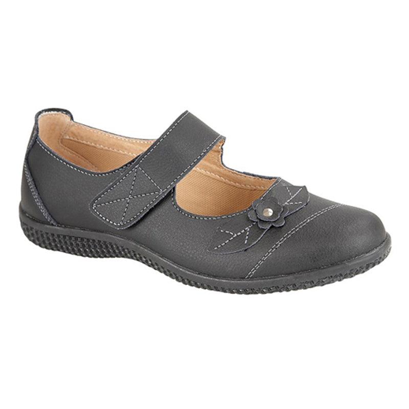 Womens Boulevard Wide Touch Fasten Shoe Black