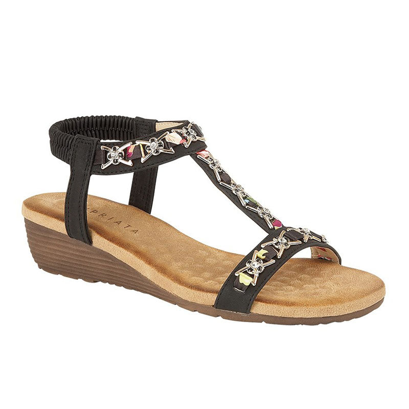 Womens Cipriata LIA Sling-back Wedge Sandals Black