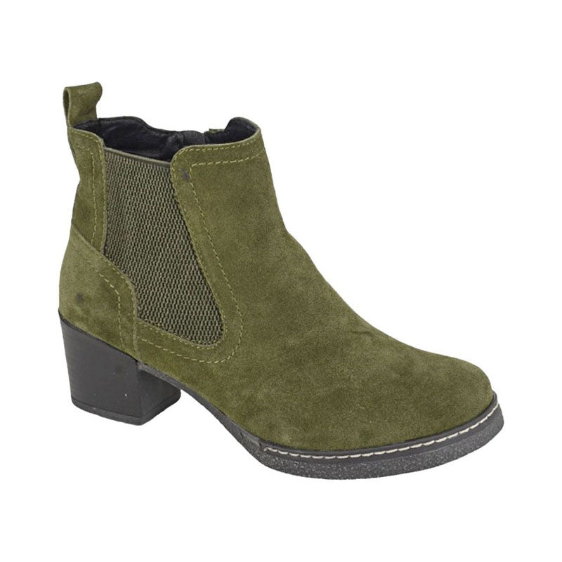 Womens Cipriata Real Suede Boots Khaki Green