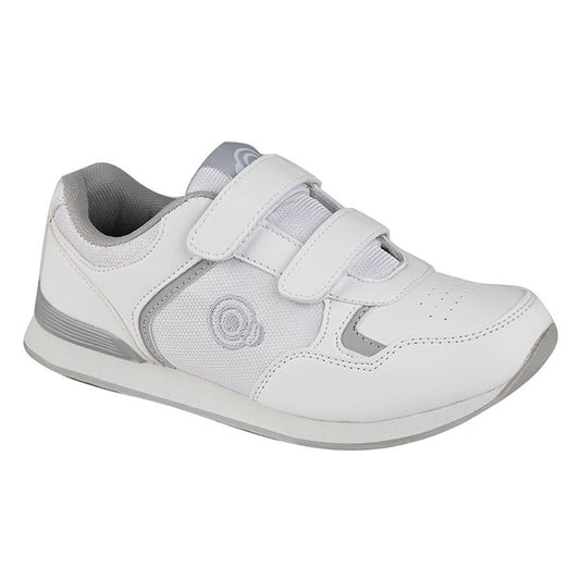 Womens Dek trainers style bowling touch fasten white