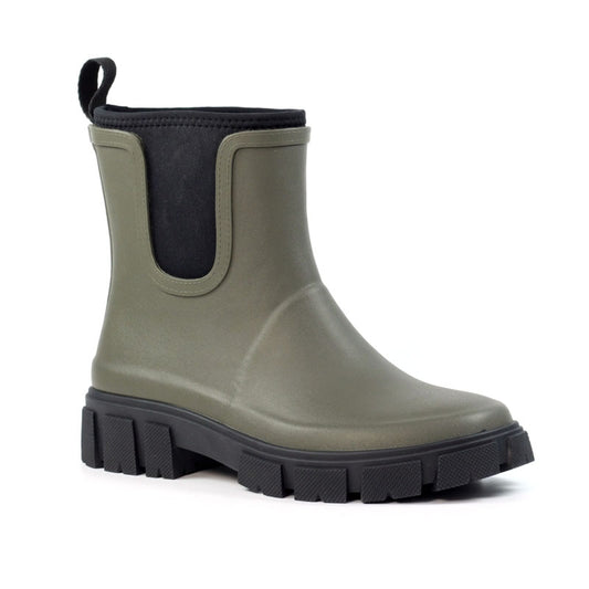Womens Lazy Dogz Ankle Wellingtons Olive
