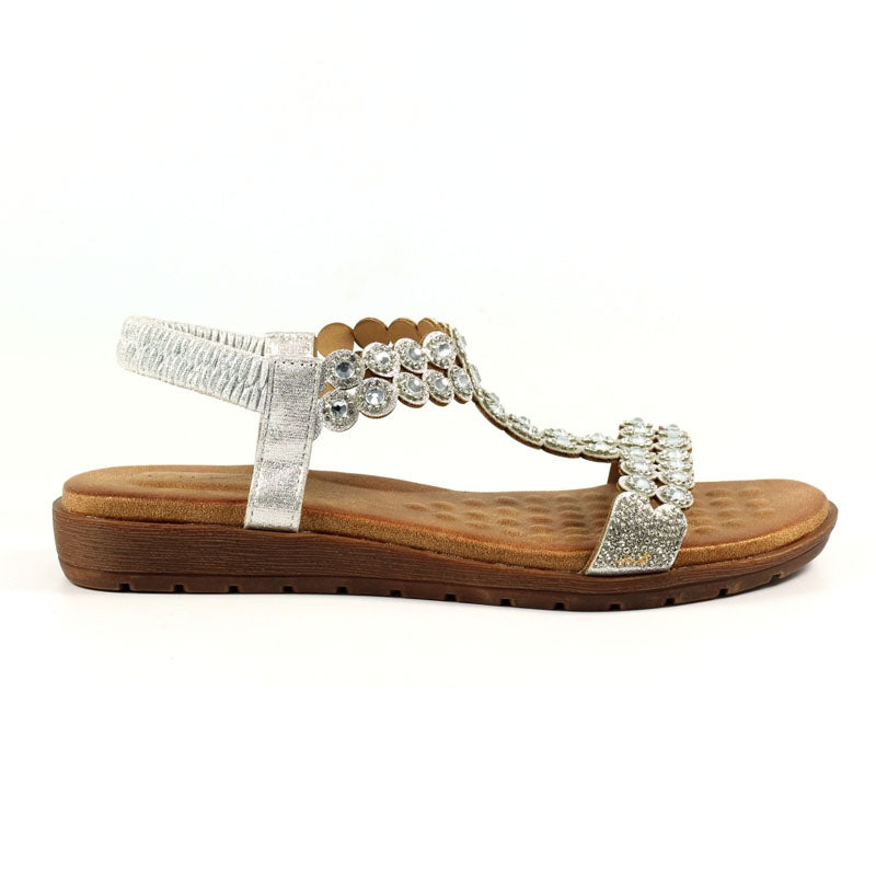 Womens Lunar ASHFIELD Sling-back Sandals Silver