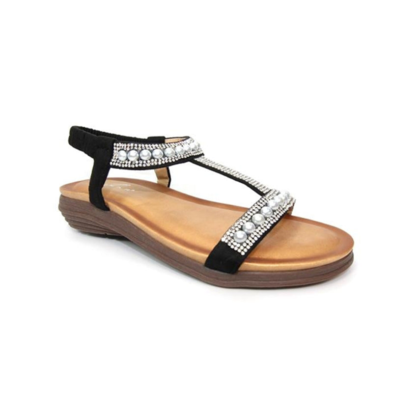 Womens Lunar Tancy Pearl Sandals Black