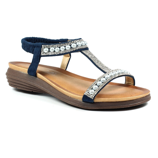 Womens Lunar Tancy Pearl Sandals Blue