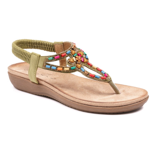 Womens Lunar Una Sandals Green