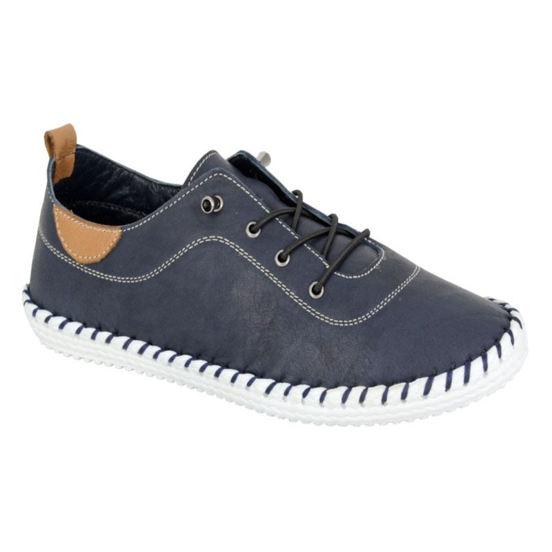 Womens Mod Comfys Softie Leather Shoes Navy brookfield comfort