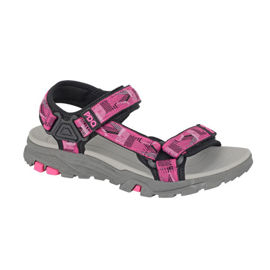 Womens PDQ Active Walking Sandals Velcro Fuchsia and Black