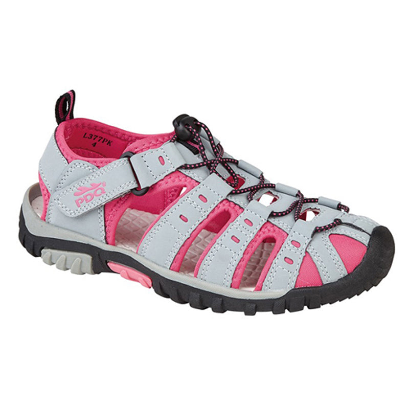 Womens PDQ Touch Fastening Active Walking Velcro Sandals Fuchsia