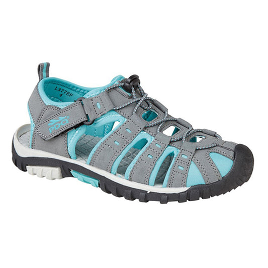 Womens PDQ Touch Fastening Active Walking Velcro Sandals Grey