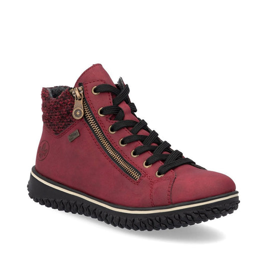 Womens Rieker Tex Water Resistant Ankle Boots Red