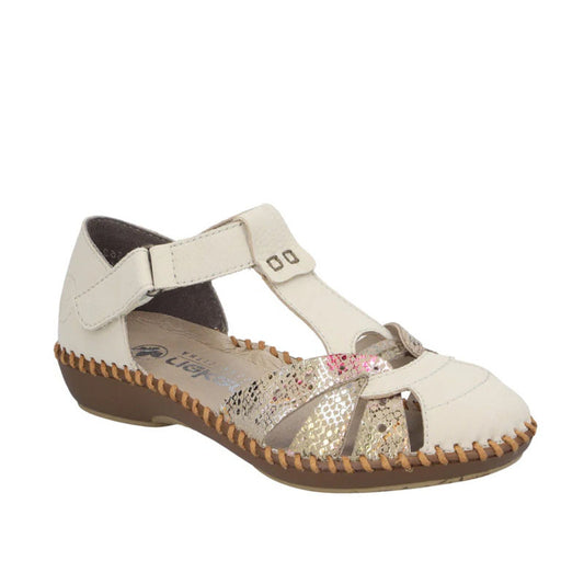 Womens Rieker Closed Toe Sandals Beige brookfield comfort