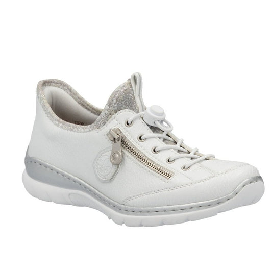 Womens Rieker Elasticated Slip On Shoes White