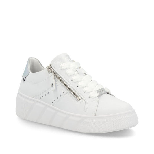 Womens Rieker Evolution Lace Up Trainer Style Shoes White