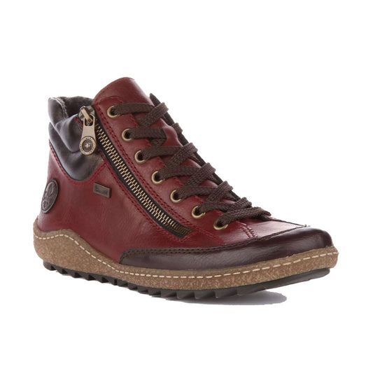 Womens Rieker Fleece Lined Ankle Boots Red brookfield comfort