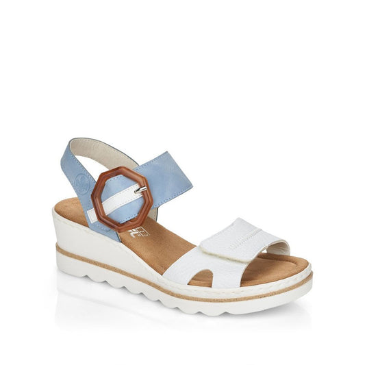 Womens Rieker Hook & Loop Sandals Blue