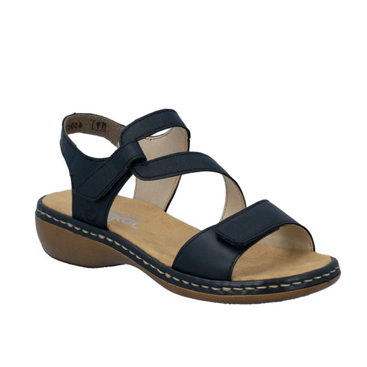 Womens Rieker Hook and Loop Sandals Navy Blue