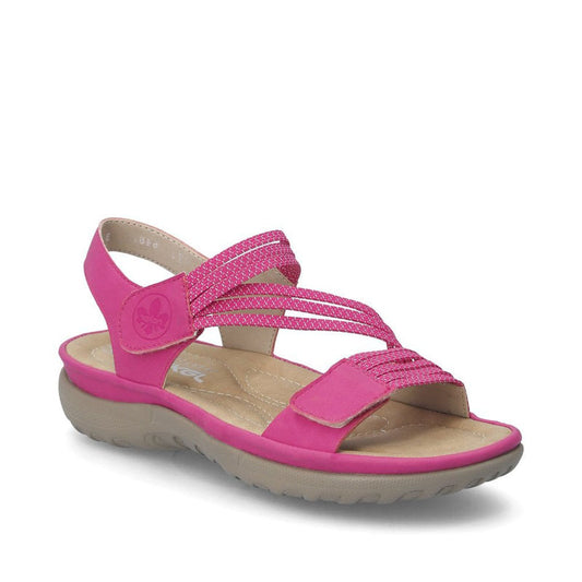 Womens Rieker Hook and Loop Sandals Pink