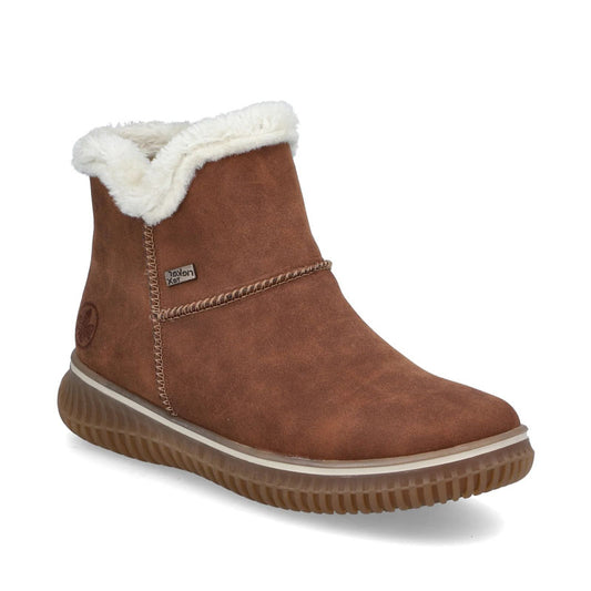 Womens Rieker Lined Ankle Boots Brown brookfield comfort