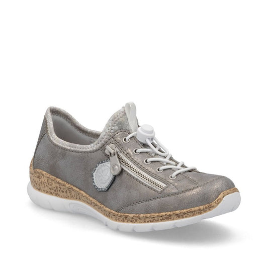 Womens Rieker Slip On Elasticated Shoes Grey