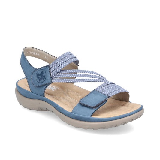 Womens Rieker Touch Close Elasticated Sandals Blue