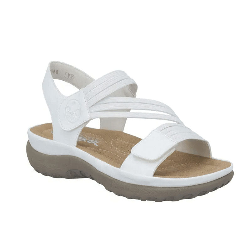 Womens Rieker Touch Close Elasticated Sandals White