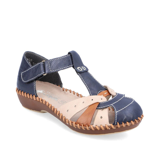 Womens Rieker Hook and Loop Sandals Blue