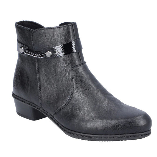 Womens Rieker Velvet Fur Lining Boots Black brookfield comfort