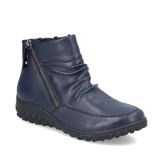 Womens Rieker Zip Ankle Boots Blue brookfield comfort