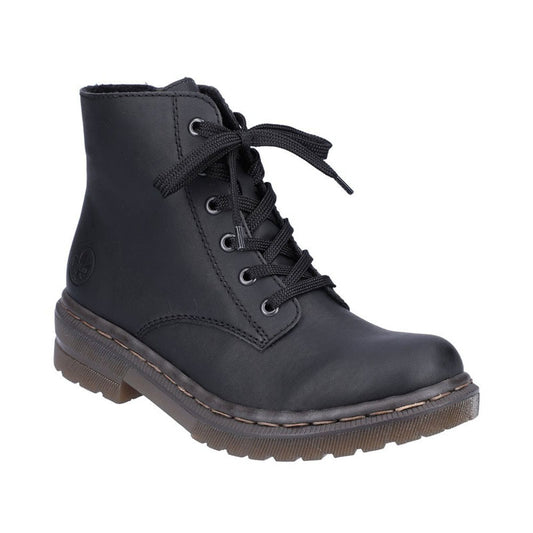Womens Rieker Zipper Ankle Boots Black brookfield comfort