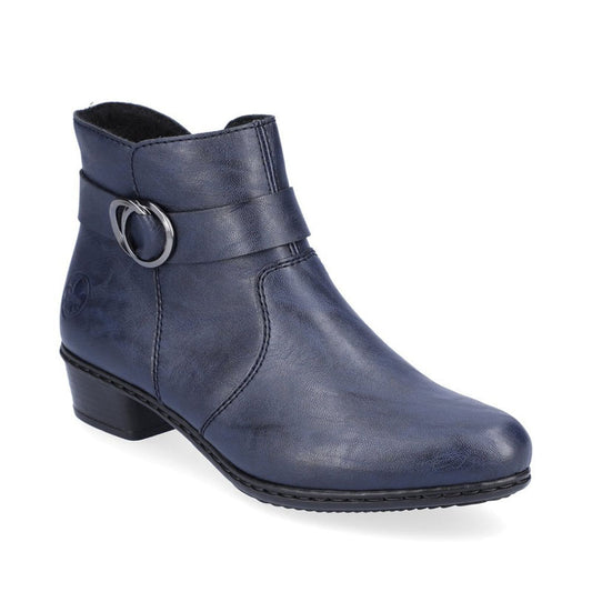 Womens Rieker Zipper Ankle Boots Blue brookfield comfort